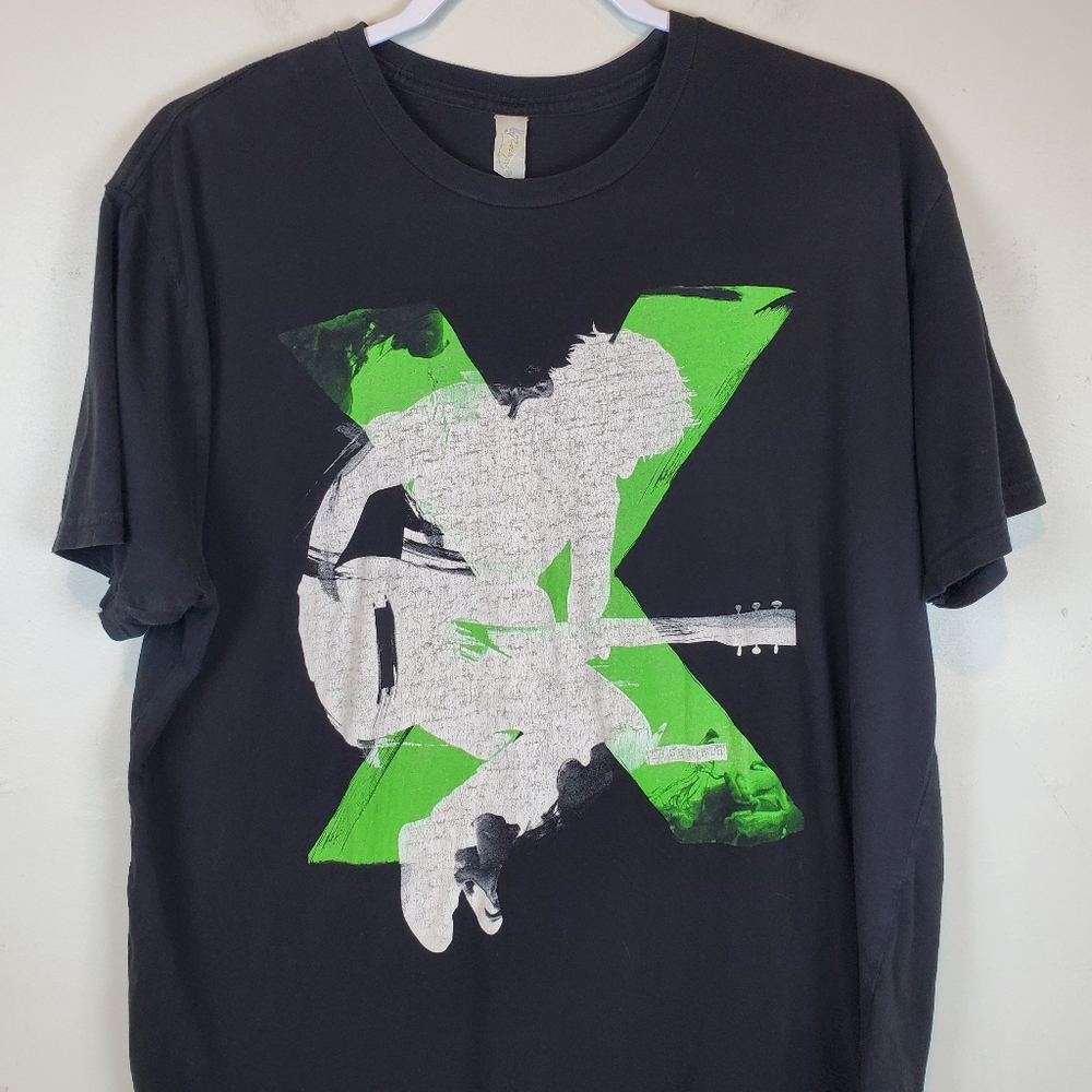 2015 Rock Me Ed Sheeran Tour Band T Shirt Size L Black Unisex